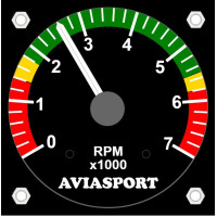 Contagiri da 57 mm AVIASPORT per Rotax 912 914 IM105